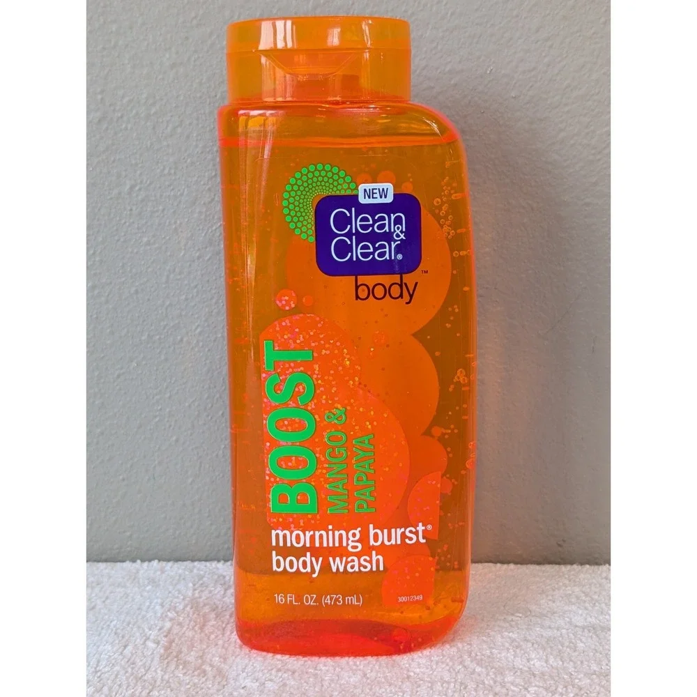 3 Clean & Clear Boost Mango & Papaya Morning Burst Body Wash 16oz New